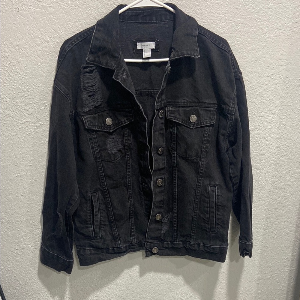 Forever 21 Black Lightweight Shirt Jacket